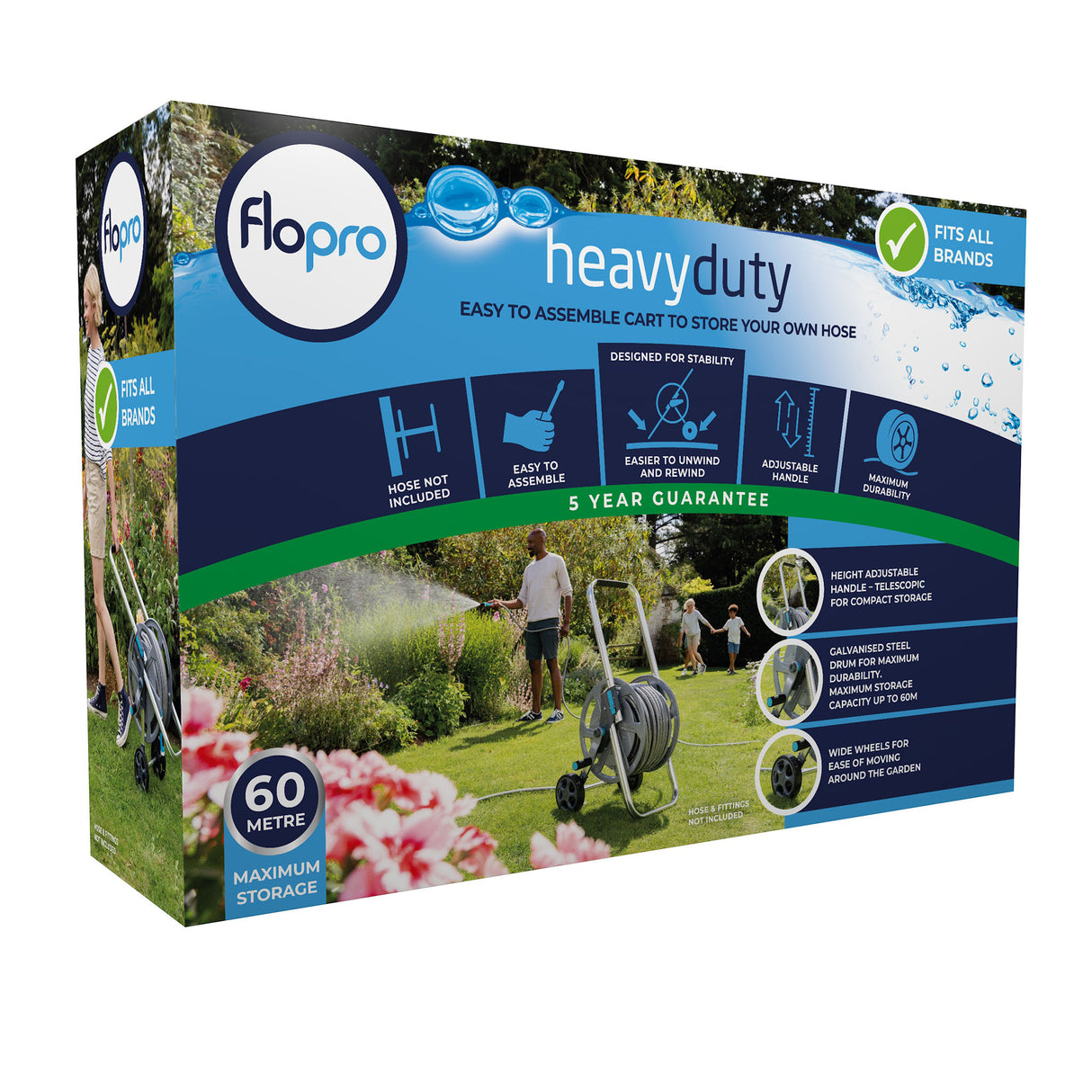 FloPro Metal Hose Cart (Flat Pack) Capacity 60m