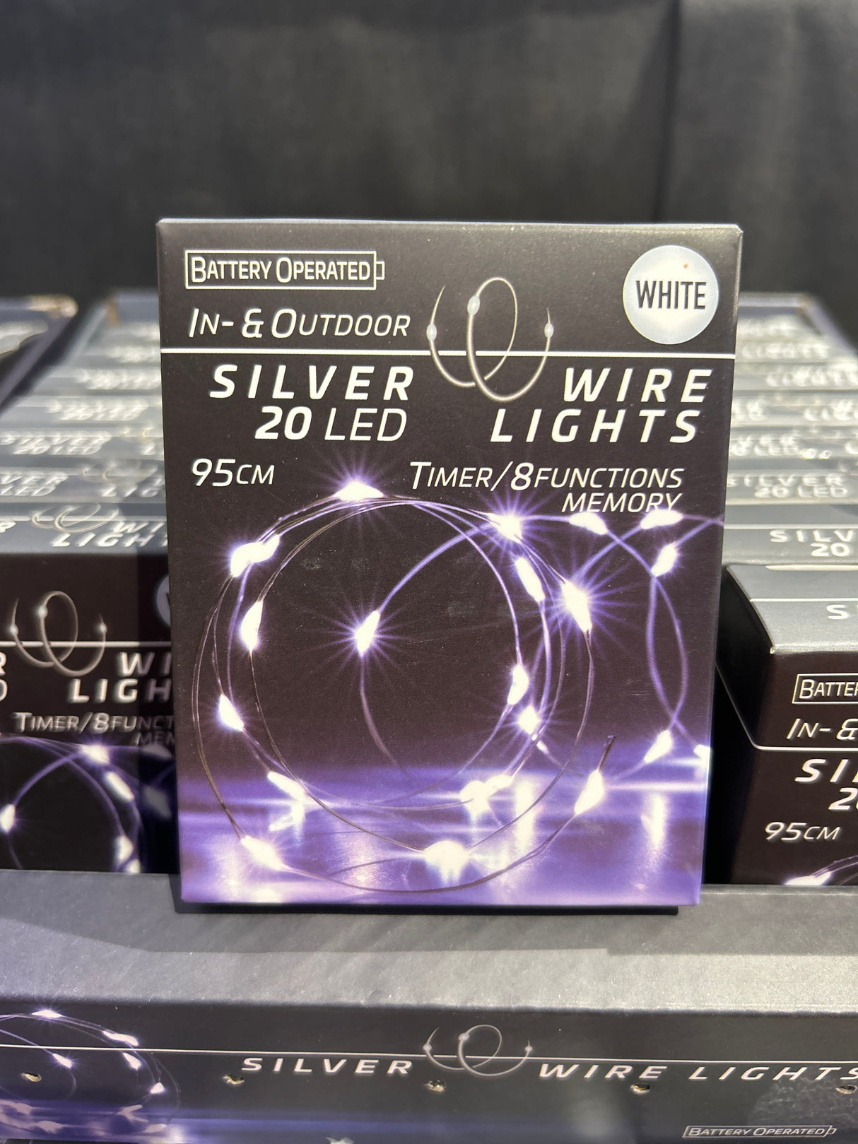 Silver wire 20 Lled Lights (Various Colours)