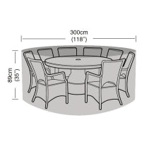 8 Seater Round Furniture Set Cover Black