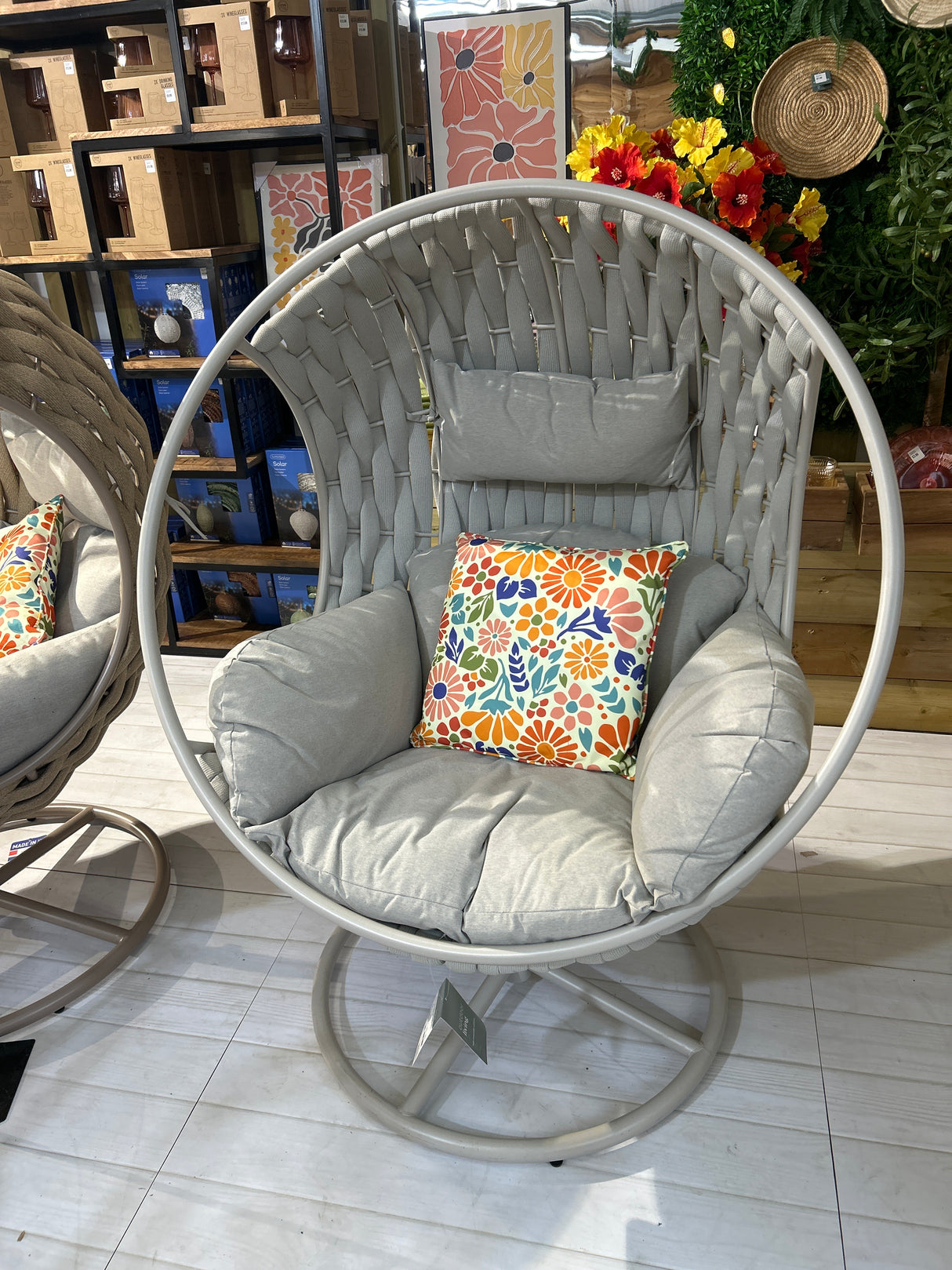 Houston Rope Egg Chair - Light Grey
