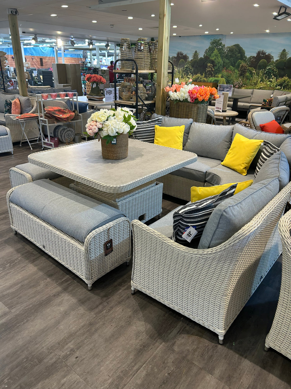 Antigua Casual Corner Set Pearl and Ash Grey