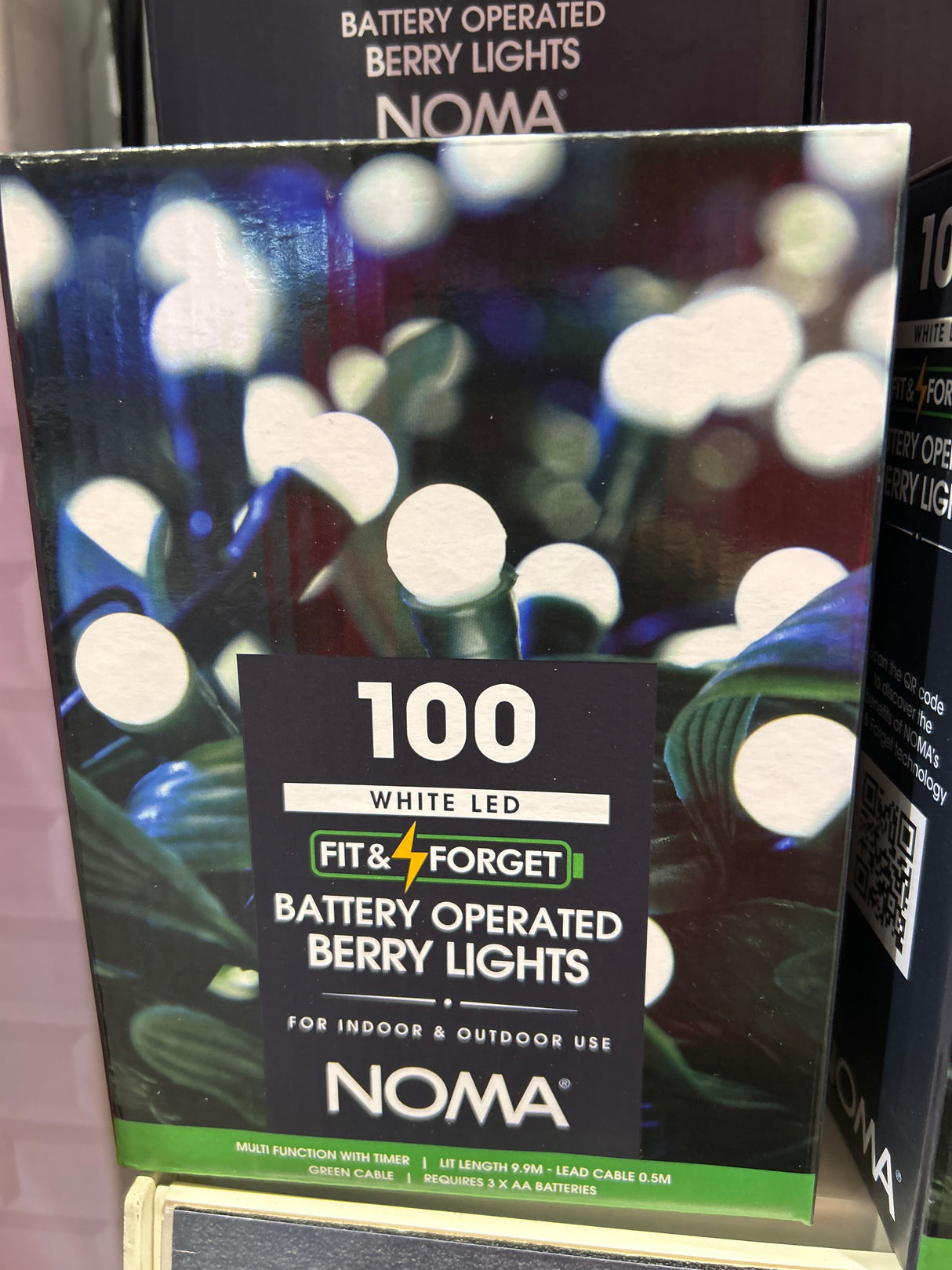 100 FIT & FORGET B/O WHITE MULTIFUNCTION BERRY LIGHTS