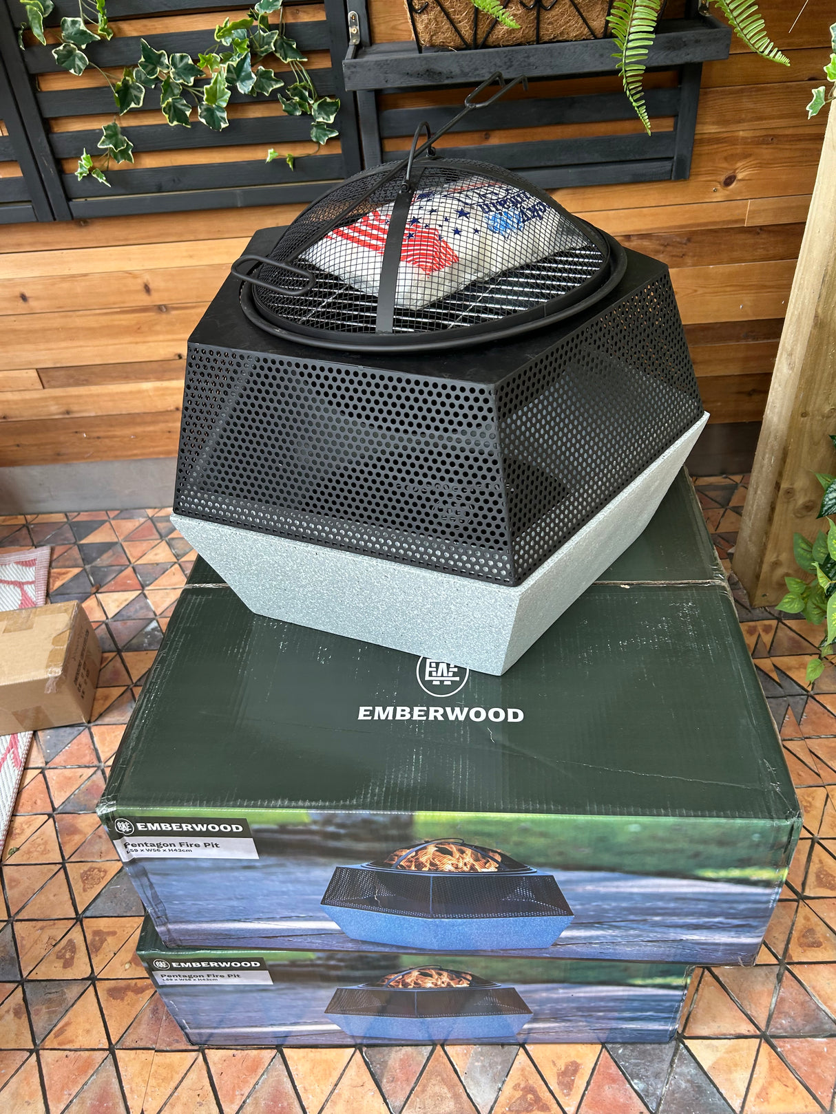 Pentagon Fire Pit Grey