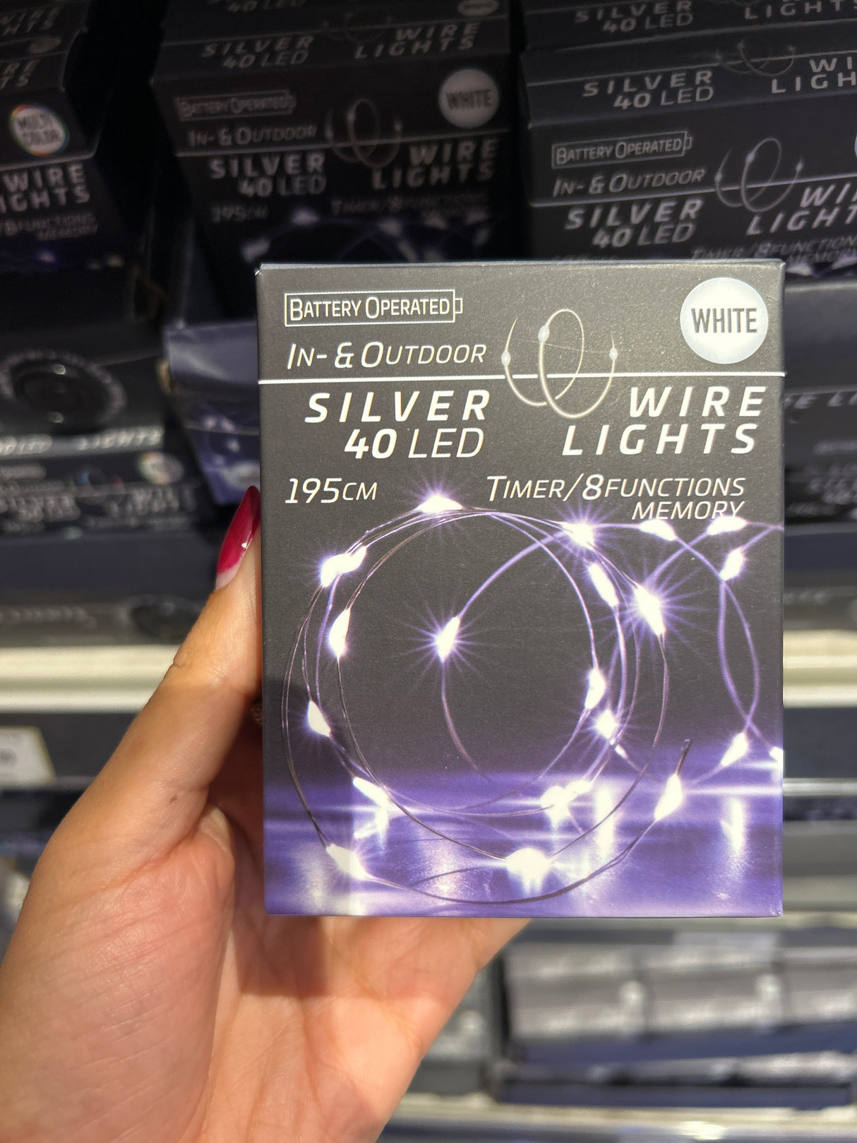 Silver wire 40 Led Lights (Various Colours)