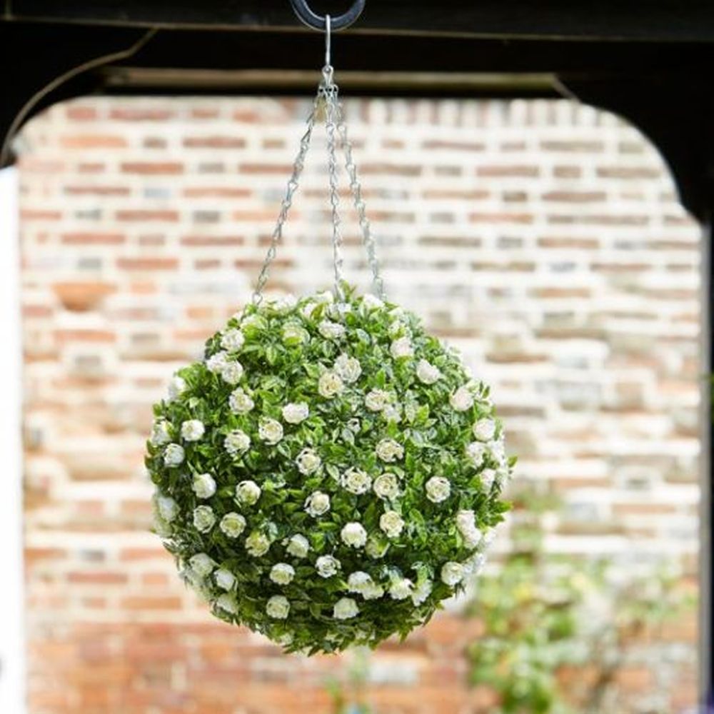 30cm White Rose Ball