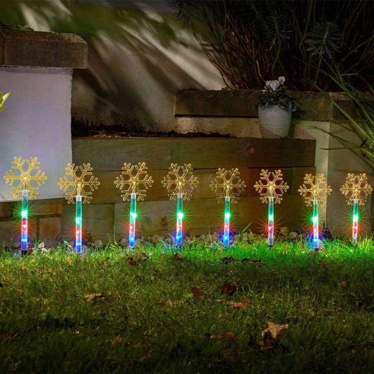 Snow Stakes - Set of 8 - Multi-coloured