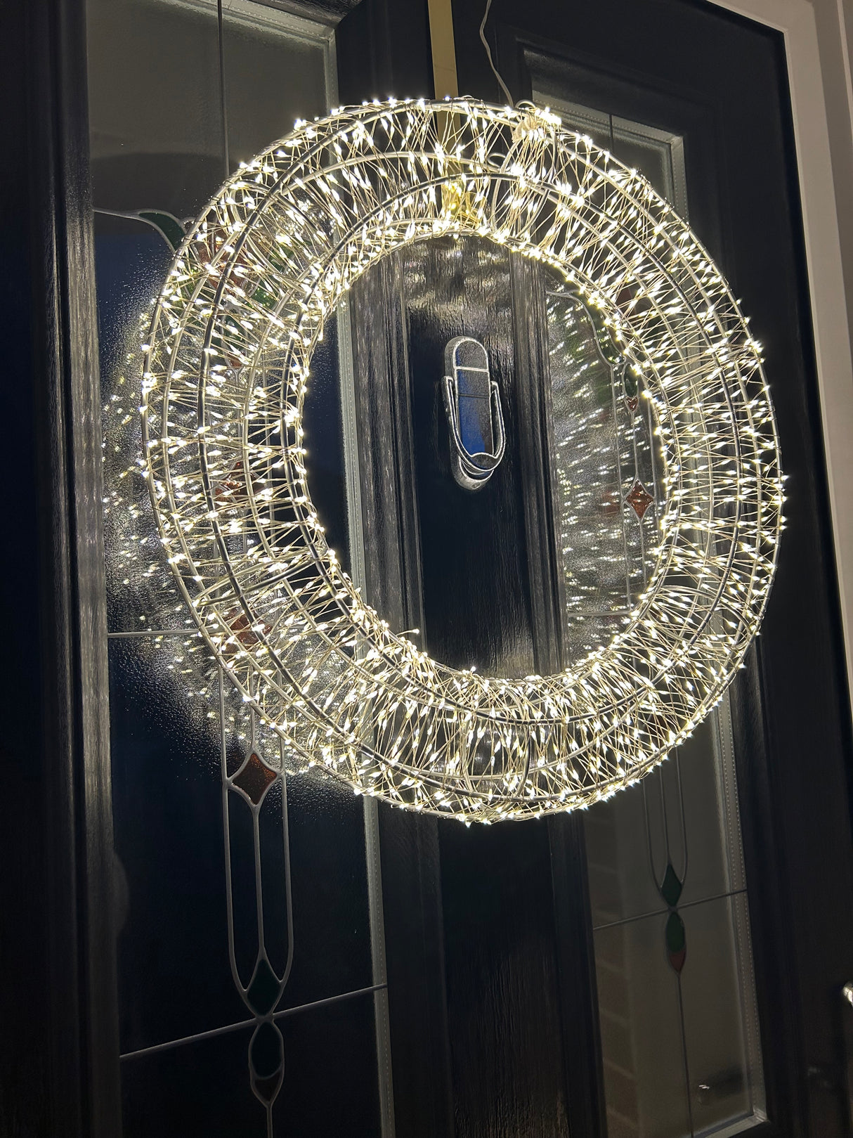 Gold LED Weave Wreath - 40cm