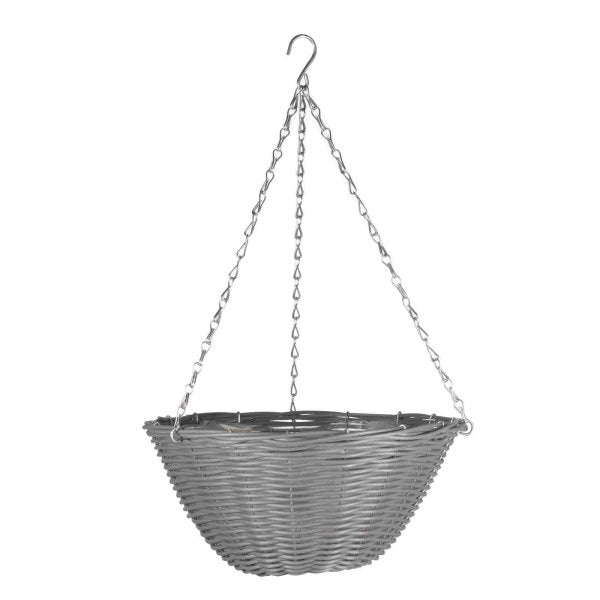 14'' Slate Faux Rattan Basket