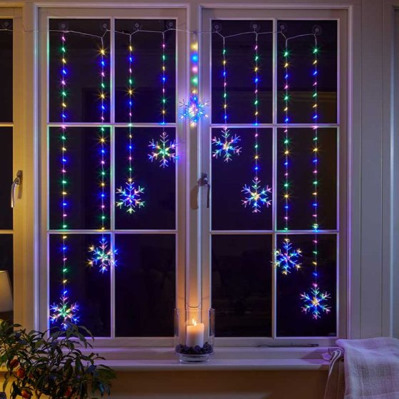 Snowflake Curtain Lights (Various colours)