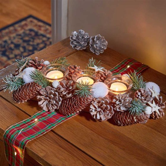FrostPine Trio Candle Holder - 36cm