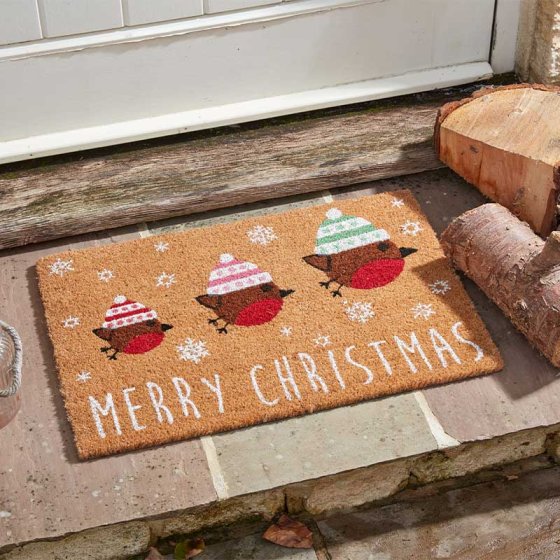 Festive Robin Decoir Mat 40 x 60cm