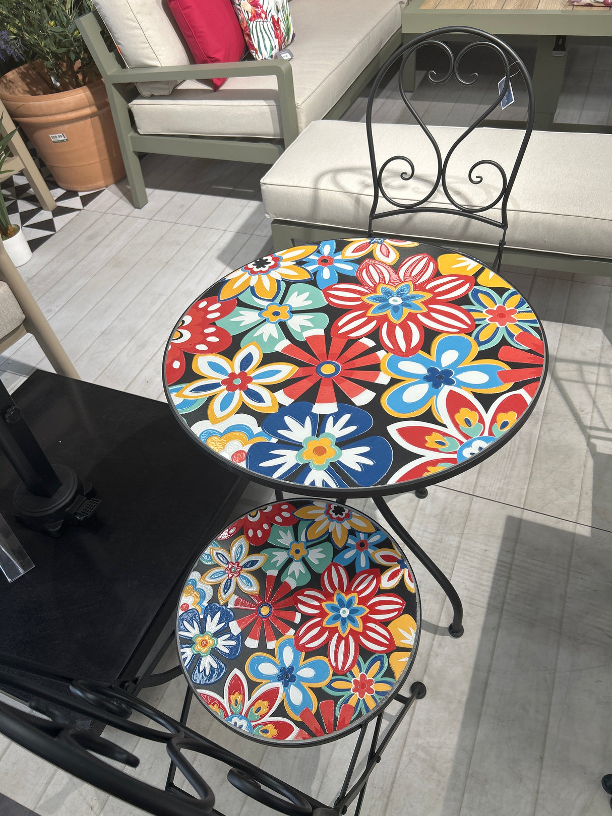 Floral Fiesta 60cm Mosaic Bistro Set