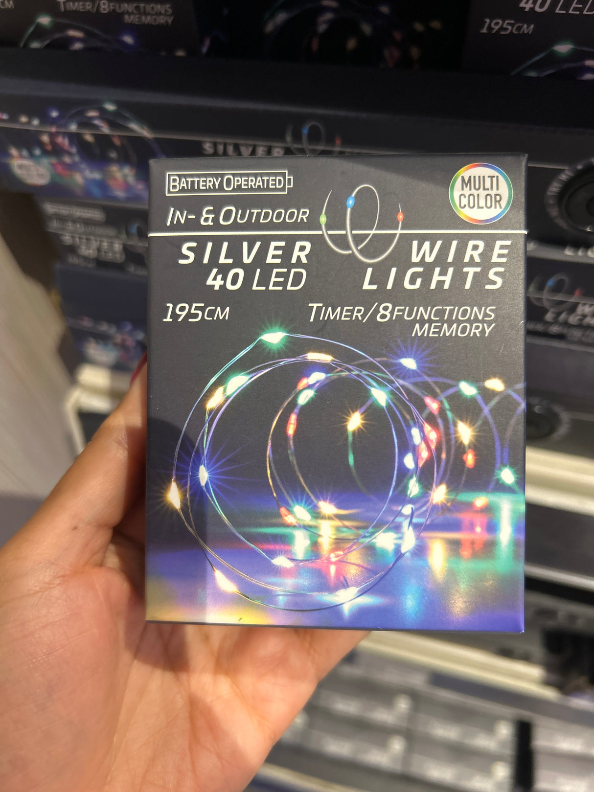 Silver wire 40 Led Lights (Various Colours)