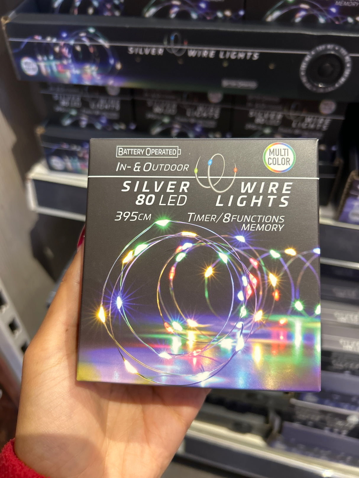 Silver wire 80 Led Lights (Various Colours)