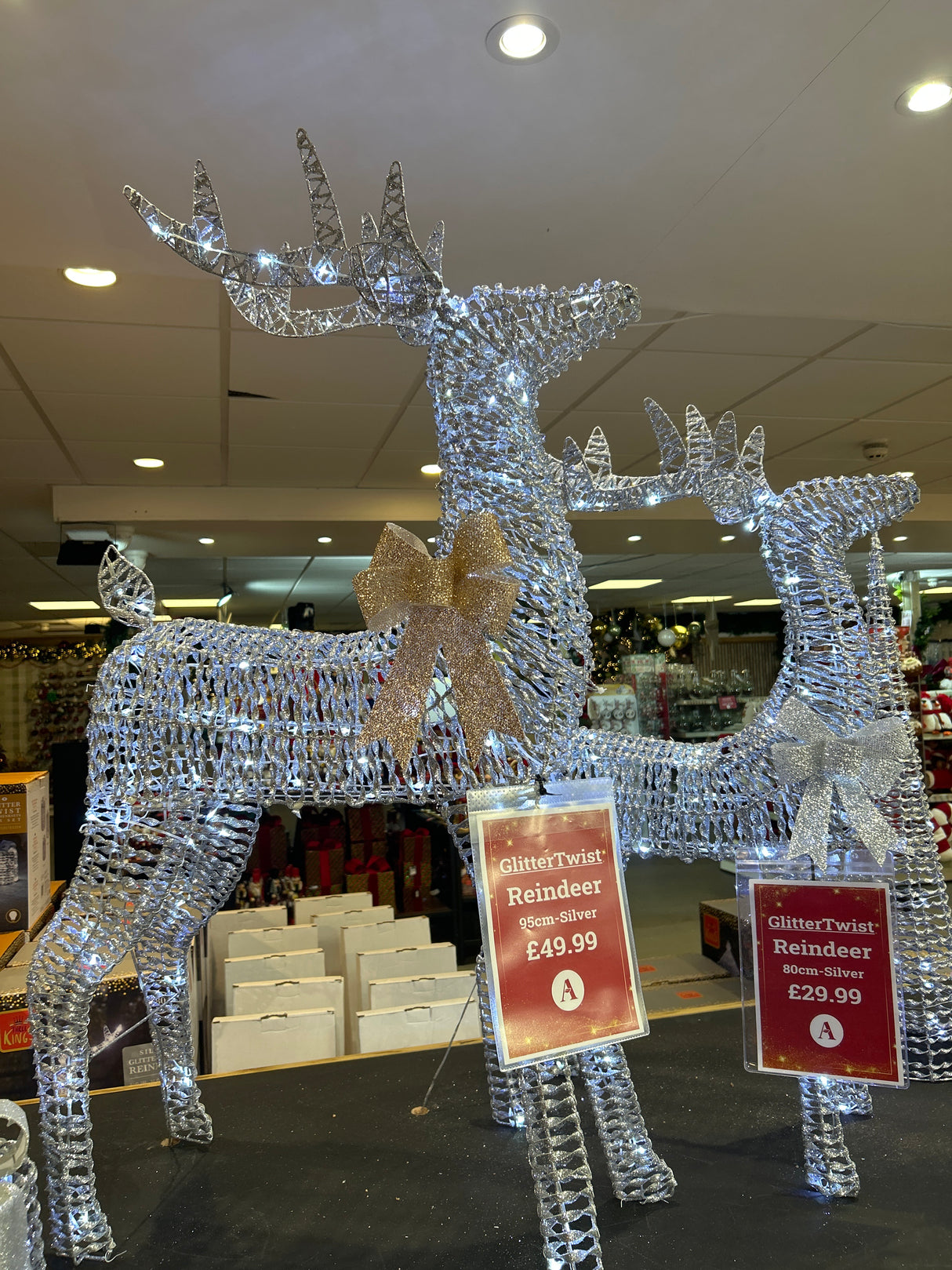 GlitterTwist Reindeer - Silver (Various sizes)