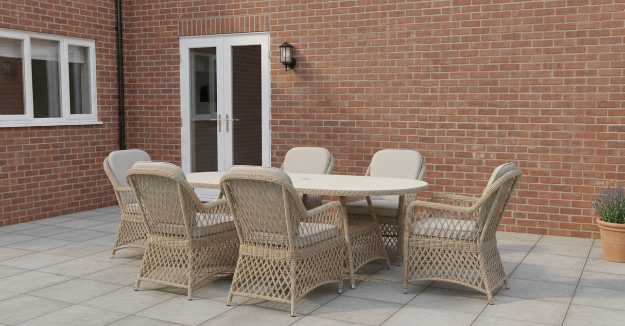 Penang 6 Seat Dining Set Elliptical