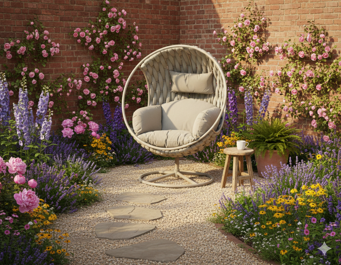 Houston Rope Egg Chair - Light Grey