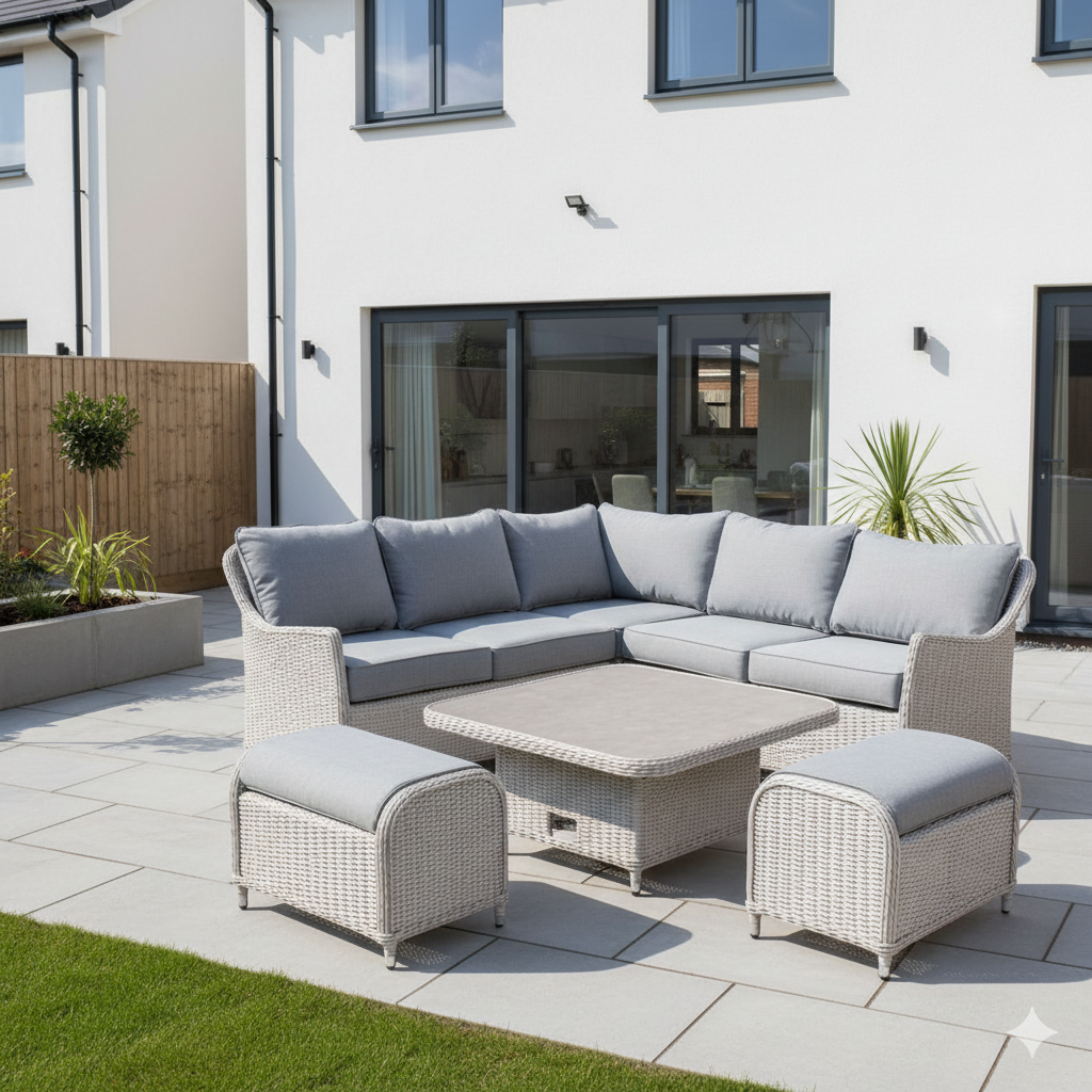 Antigua Mini Corner Set Pearl and Ash Grey