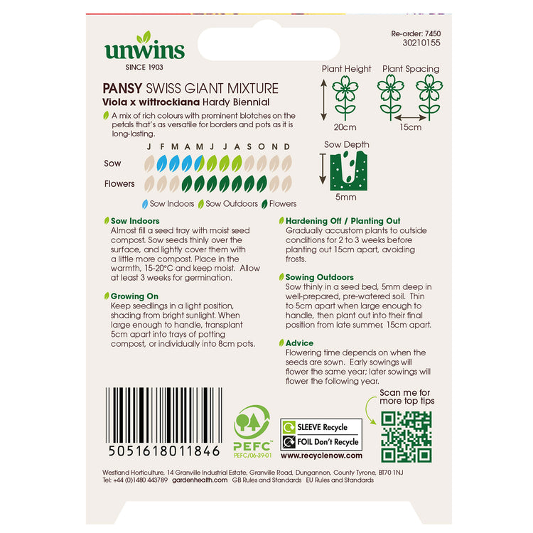 Pansy Swiss Giant Mixture