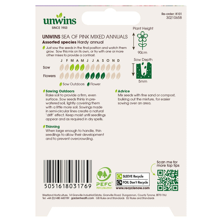 Unwins Sea of Pink Mixed Annuals