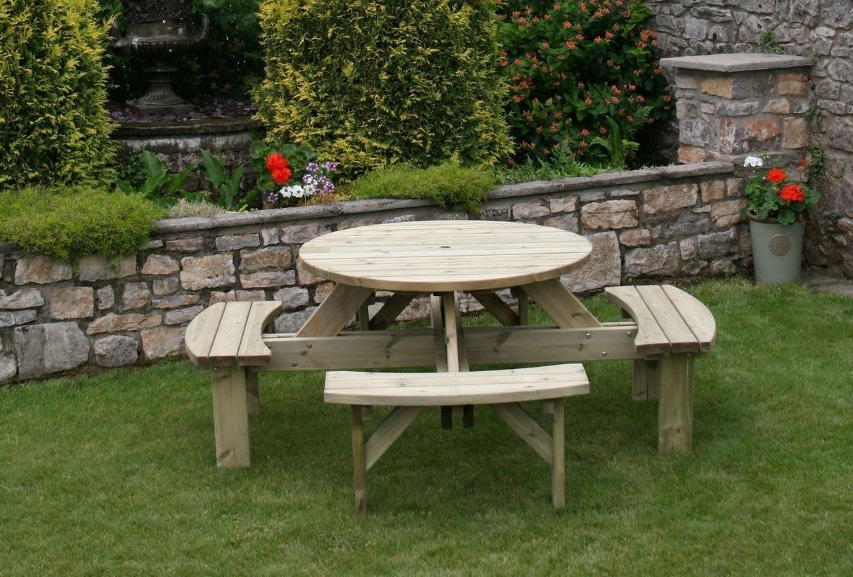 Supported Round Picnic Table