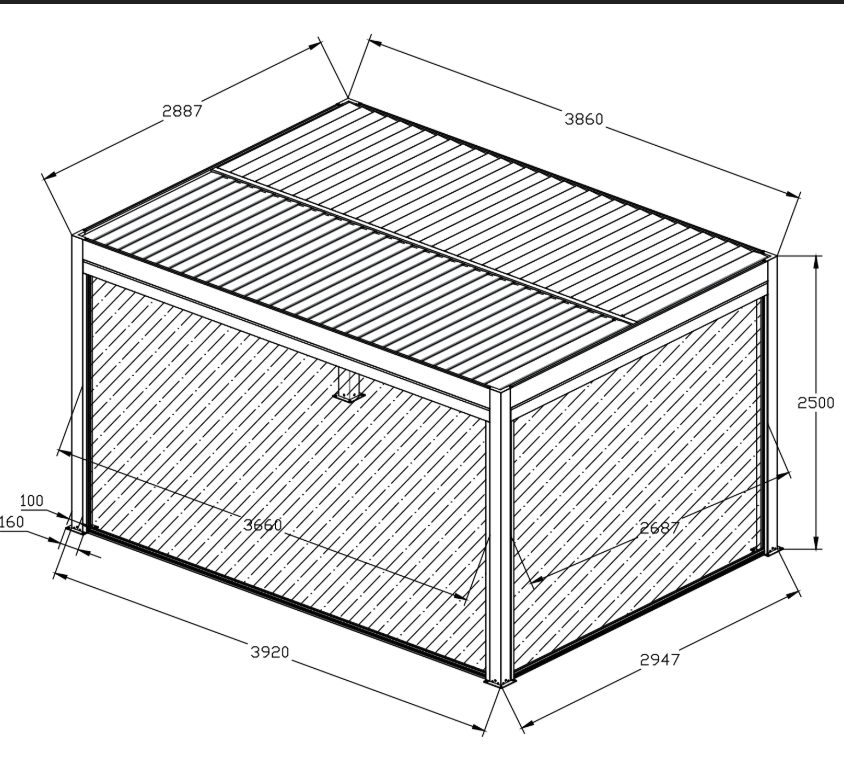 500 Series Pergola 3x4m Anthracite