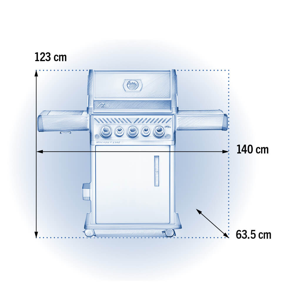Napoleon Rogue SE 425 LPG stainless larger IR side burner