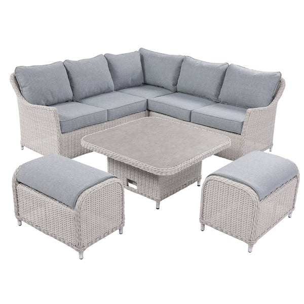 Antigua Mini Corner Set Pearl and Ash Grey