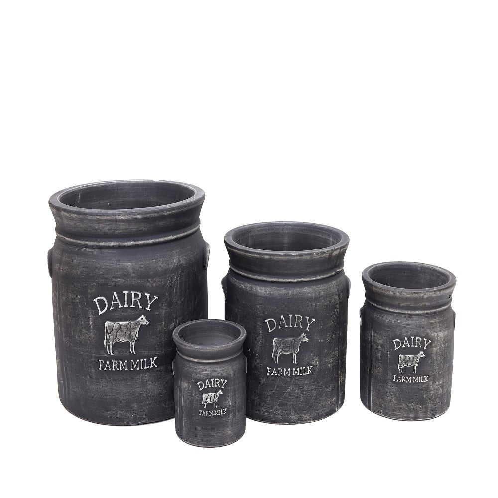 30Cm Dairy Matte Grey Pot