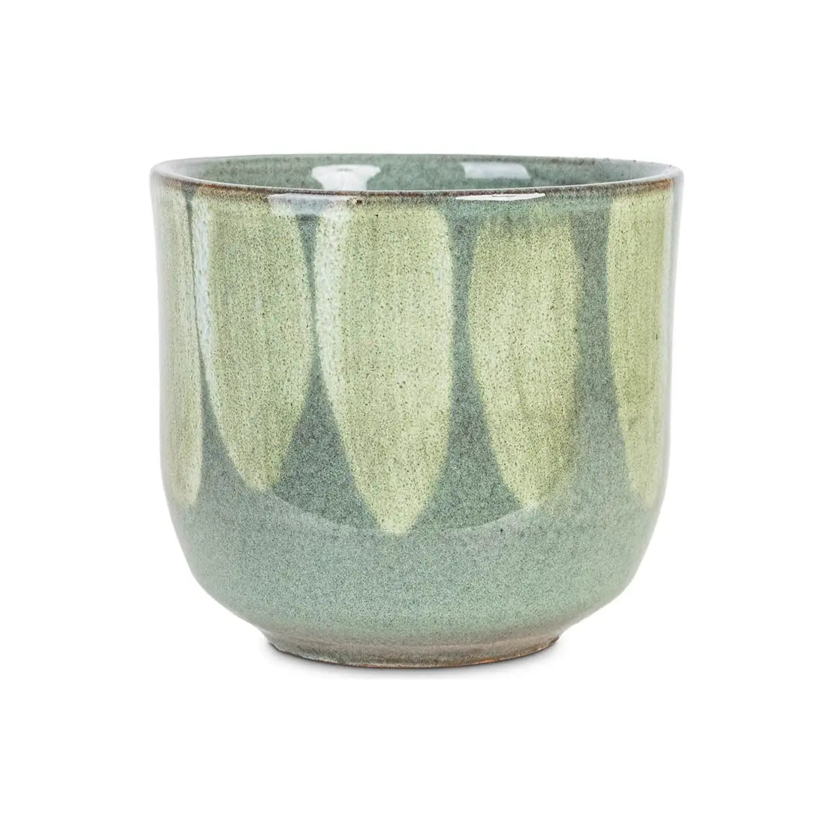Rowe Green Drip Reactive Glaze Planter