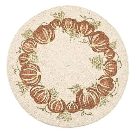 Pumpkin Print Circular Placemat