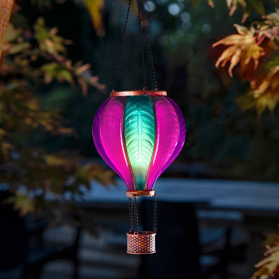 Rainbow Solar Flaming Balloon Light