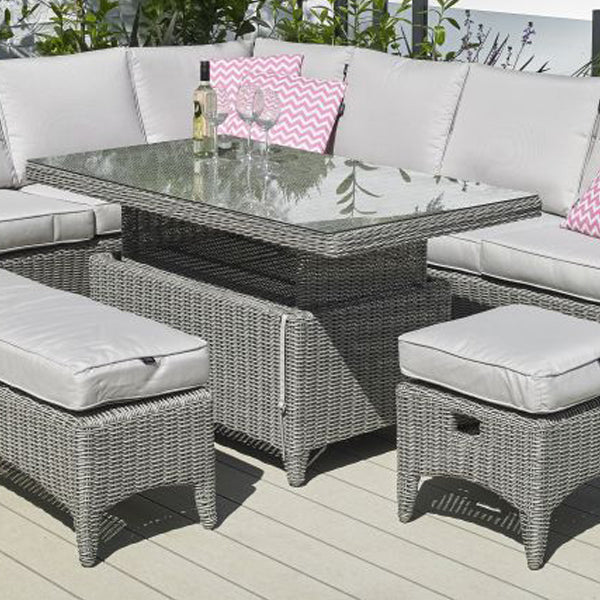 Valencia L Shape Rattan Corner Dining Set
