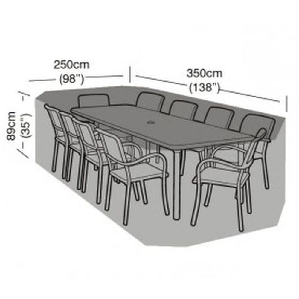 10 Seater Rectangular Furniture Set Cover Black