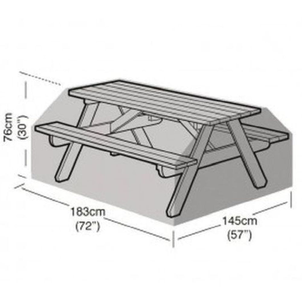 8 Seater Picnic Table Cover Black