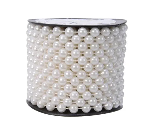 Bead garland winter white shiny