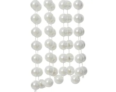 Bead garland xxl plastic shiny White