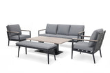 Merano Sofa Set Grey Rope with 3 Seat Sofa