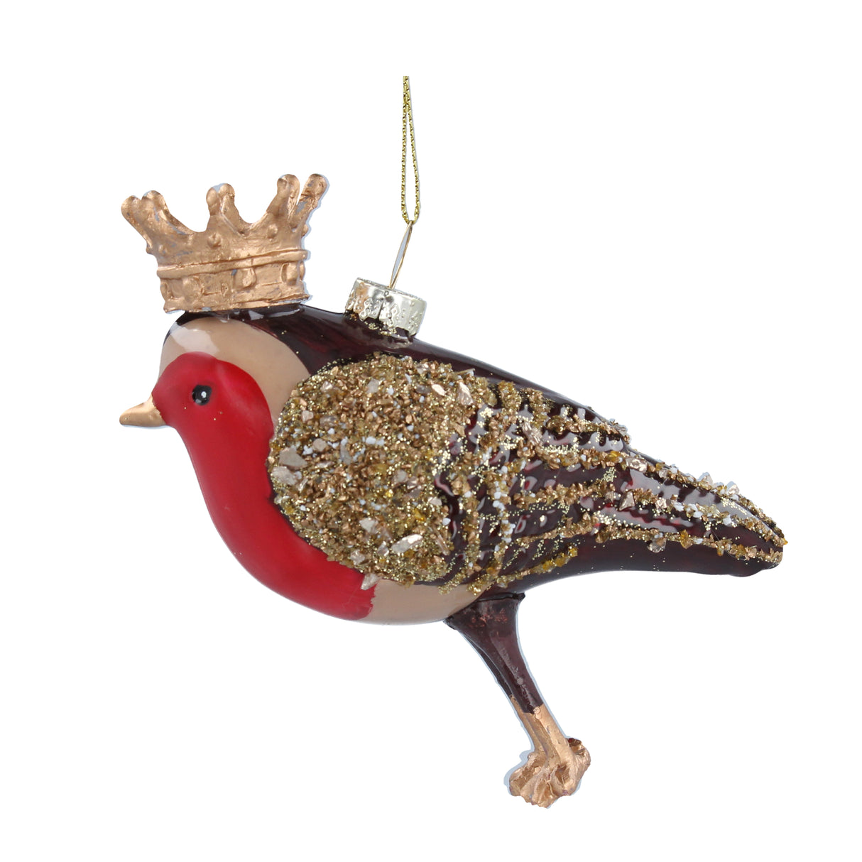 Robin w Crown Glass Dec