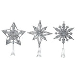 Tree topper plastic silver