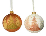 Bauble glass matt trees 8cm