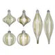 Bauble glass transparent color stripes 6ass