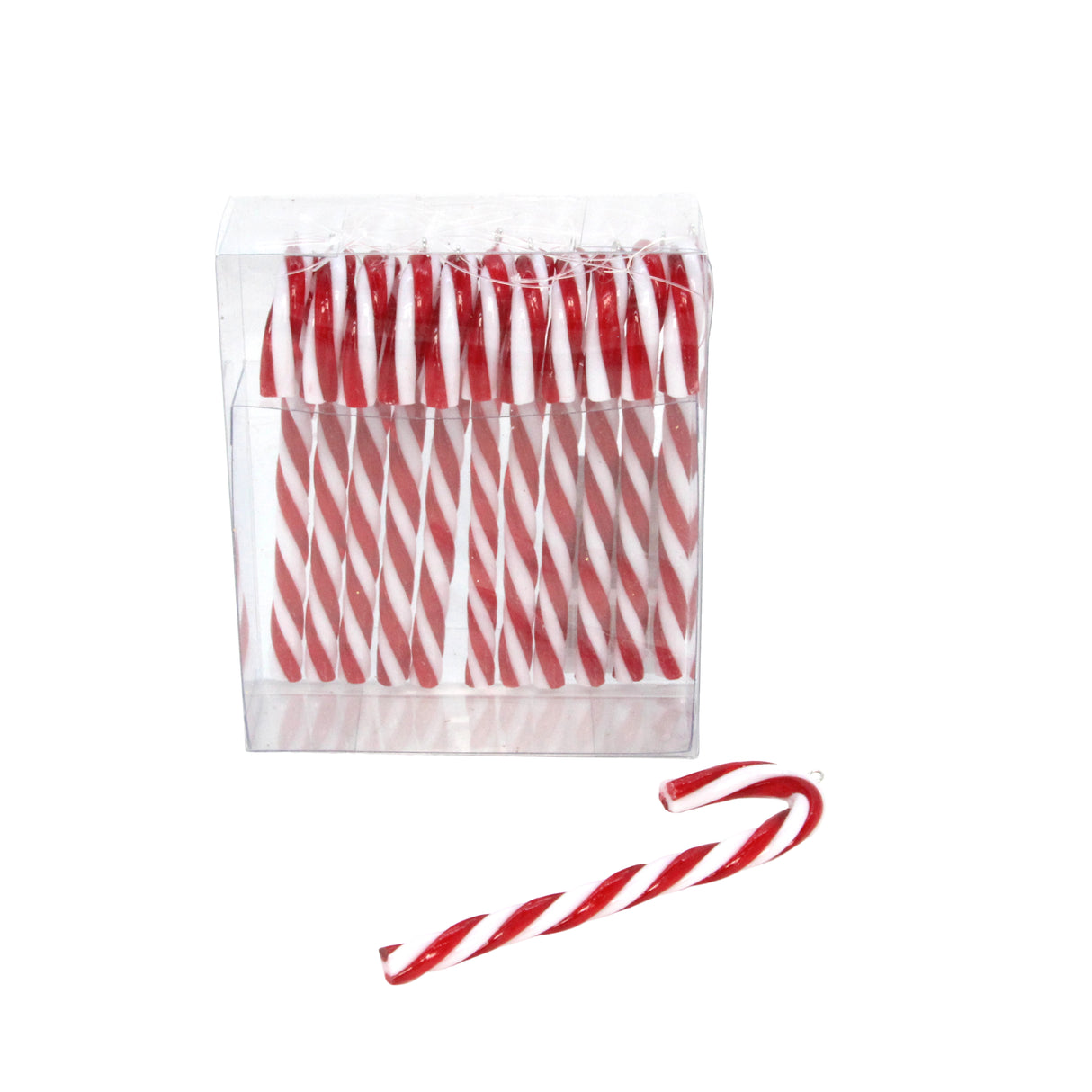 Acrylic Mini Candy Cane Dec (Pk/12)