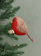 Felt/Twig Robin On Peg Dec - 8cm