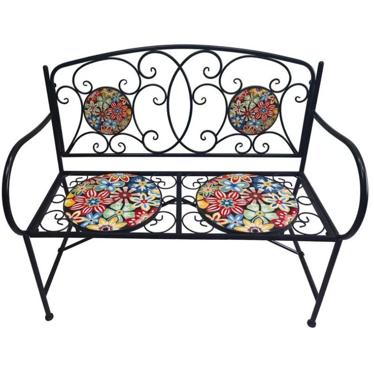 Floral Fiesta Mosaic Bench 2 Seat