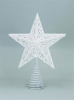 Irid Glitter Moulded Tree Top Star 23cm