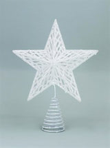 Irid Glitter Moulded Tree Top Star 23cm