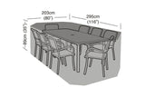 8 Seater Rectangular Furniture Set Cover Black