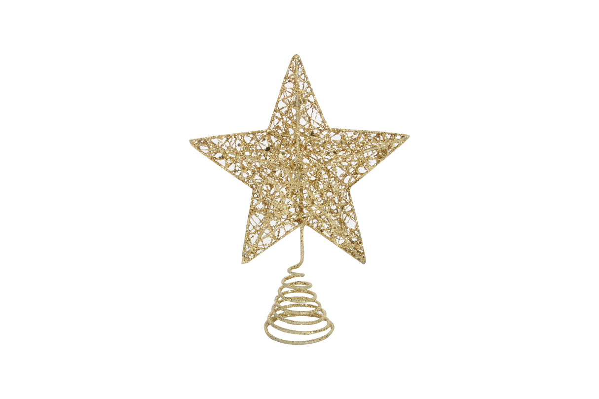 Gold Glitter Moulded Tree Top Star, Lge - 35cm