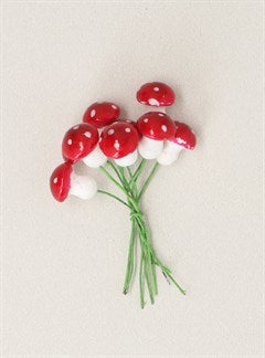 Acrylic Toadstool Pick Bunch/12 Sml 9cm